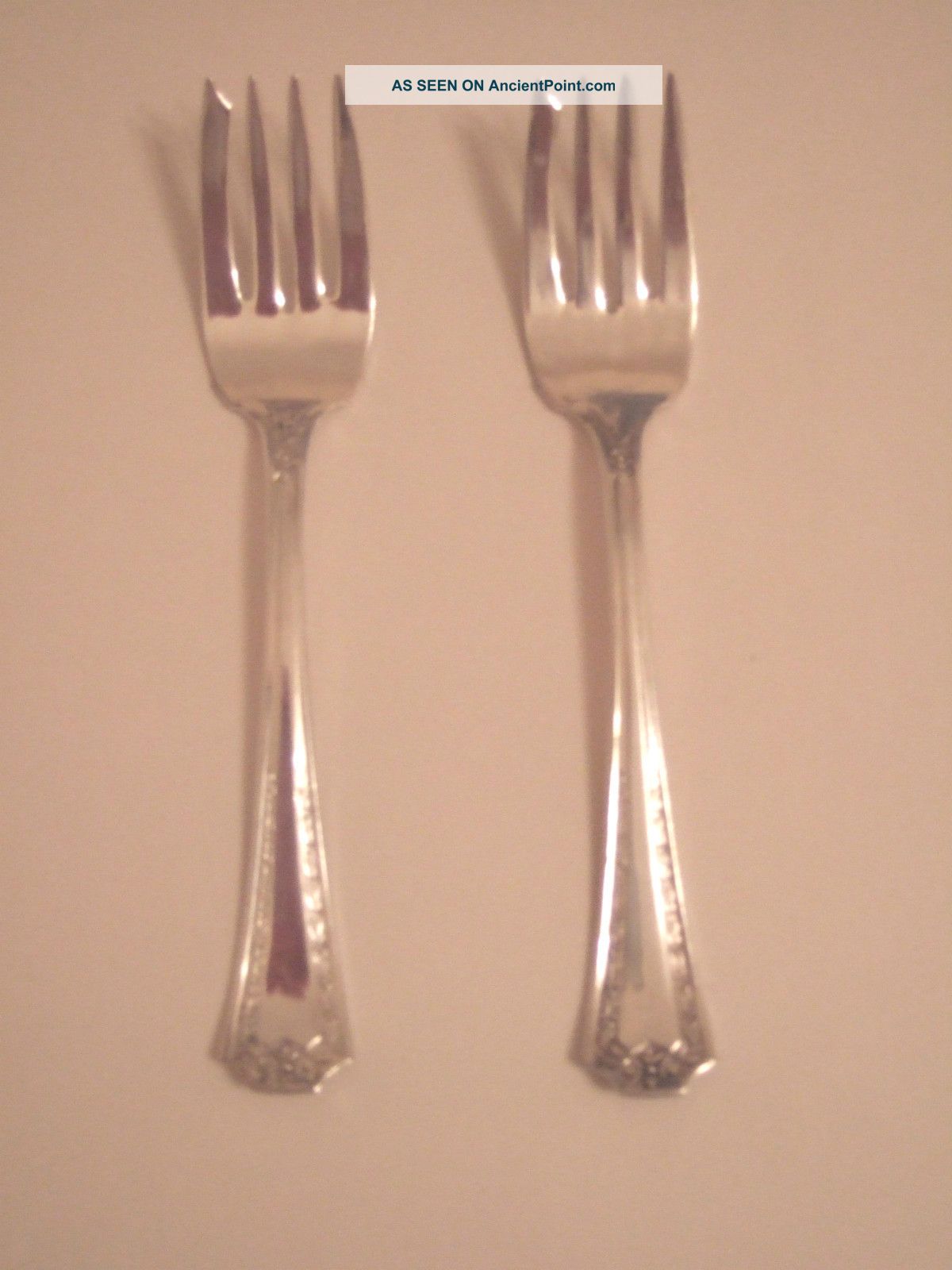 Two Silverplate Salad Forks In Seb Two Pattern National photo