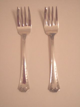 Two Silverplate Salad Forks In Seb Two Pattern photo