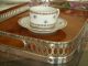 Faux Tortoiseshell Silver Plated Gallery Tray 1940 ' S Platters & Trays photo 1