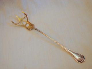 Old Ca.  1901 Towle Sterling Silver Richmond Ptn 8in Ornate Lettuce Serving Fork photo