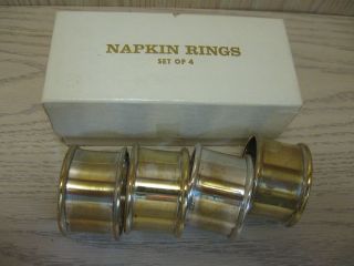 F B Rogers Silver Plate Napkin Rings Qty 4 photo