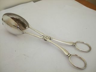 Vintage Pair Of Silver Plate Serving Tongs Ep A1 photo
