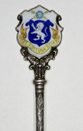 Ca.  1905 Barnard & Sons Sterling Silver & Enamel John Lyon School Souvenir Spoon photo