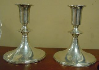 Vintage Bm Sterling Silver Pair Candleholders 5 