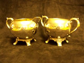 F B Rogers Silver Co Silverplate Sugar And Creamer In Pattern 1224 photo