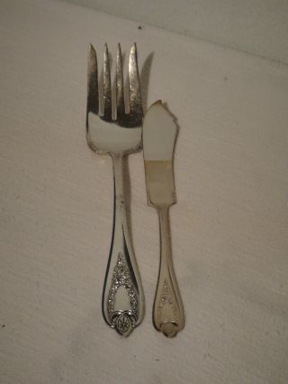 Vintage Rogers & Bros.  1911 Old Colony Silverplate Serving Fork & Butter Knife photo
