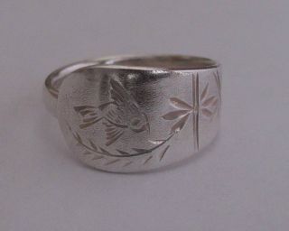 Sterling Silver Spoon Ring - Wallace / Nightingale - Size 6 To 7 1/2 - 1890 photo