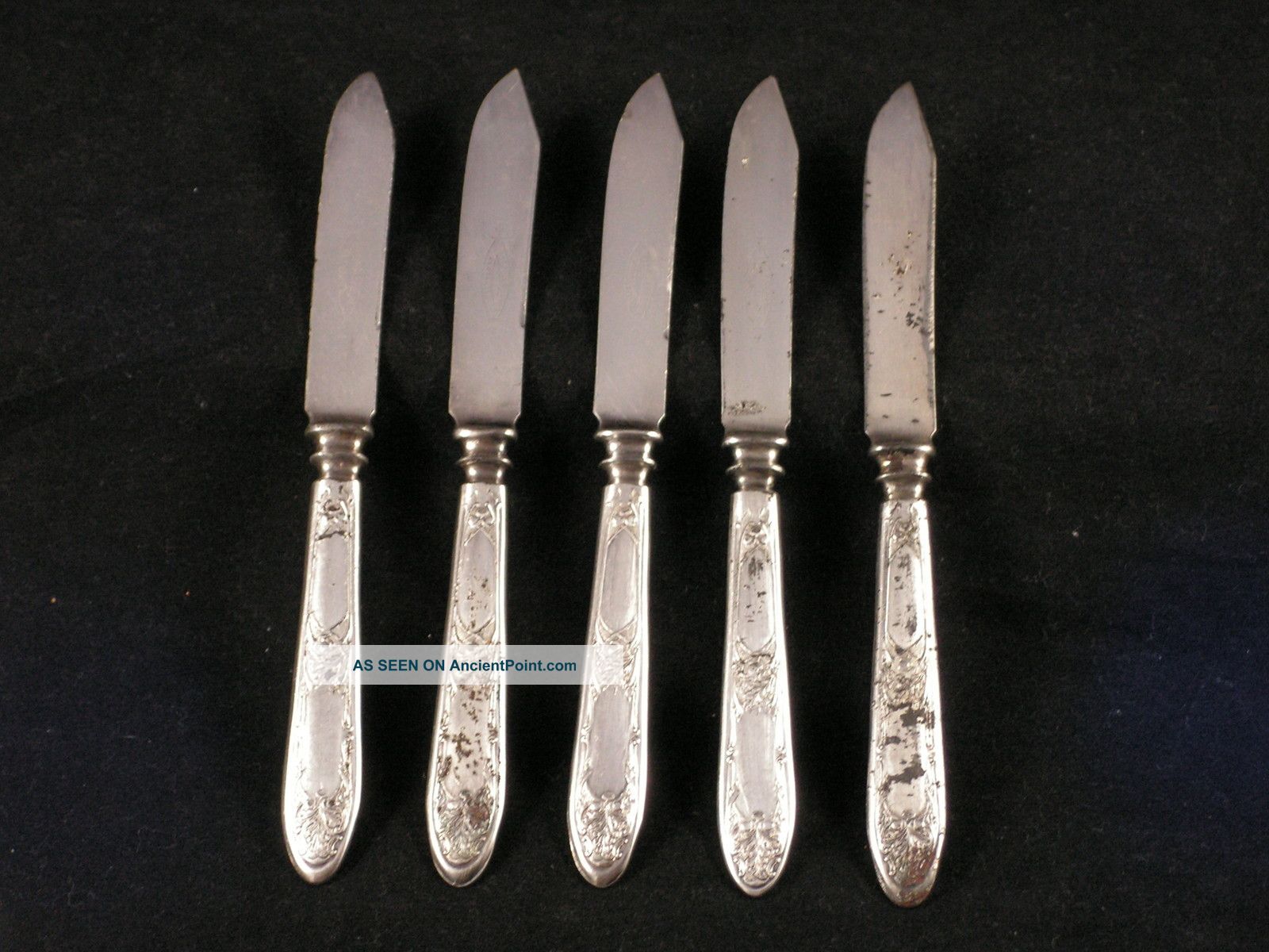 1847 Rogers Silver Fruit Dessert Butter Knives Solid Handles Silverplate Blades Other photo
