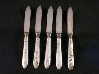 1847 Rogers Silver Fruit Dessert Butter Knives Solid Handles Silverplate Blades photo