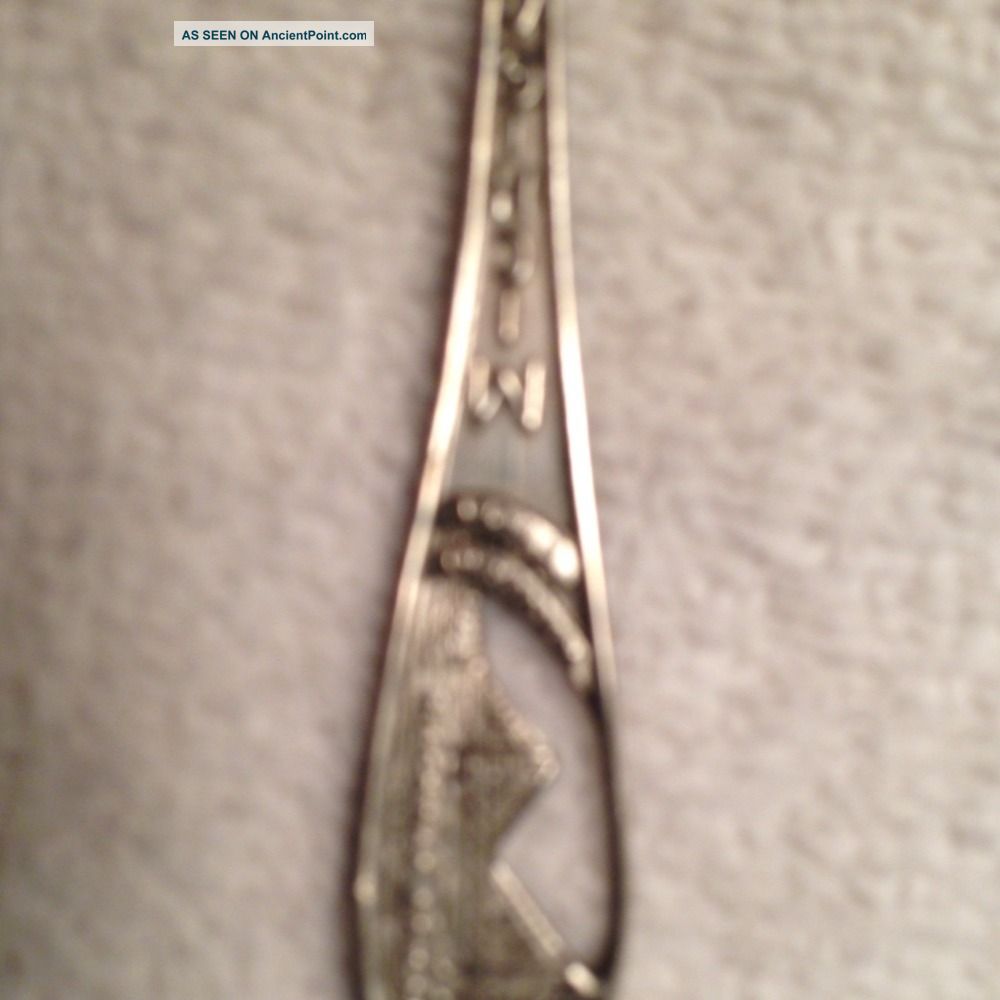 Antique Silver Plated Souvenir Spoon Mackinac Island Michigan Souvenir Spoons photo