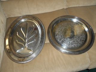 2 Gorham/ Rogers Silver Plate Trays photo