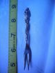 Vintage Silver Pickle Fork From Sweden - Lady With Fan On Handle Scandinavia photo 1