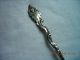 Vintage Silver Pickle Fork From Sweden - Lady With Fan On Handle Scandinavia photo 2