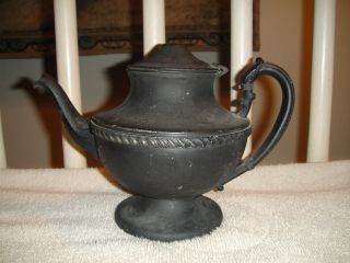 Vintage Silver On Copper Double Plate Teapot - Painted Black - Look - Antique Teapot? photo