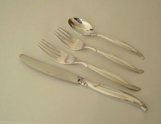 4 Flair 1847 Rogers 1956 Mid Century Knife 2 Forks & Spoon Silverplate photo