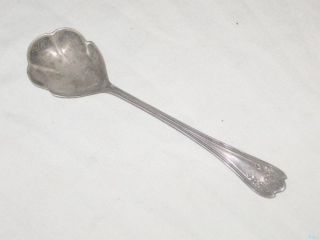 Vintage Sterling Silver Ssmc Spoon Floral Ladle Scalloped Bowl Rosebud Flatware photo