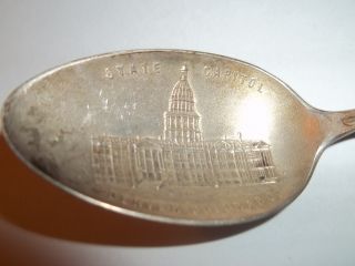 Sterling Silver Souvenir Spoon With Colorado And A Picture Of State Capitol photo