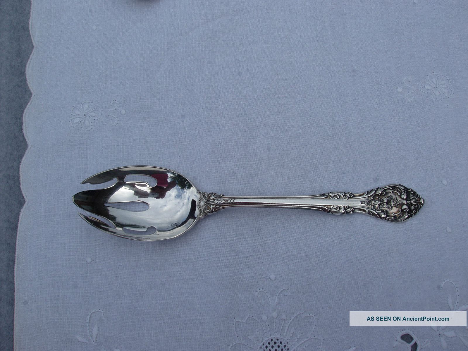 Gorham King Edward Sterling Silver Pierced Serving Spoon Gorham, Whiting photo