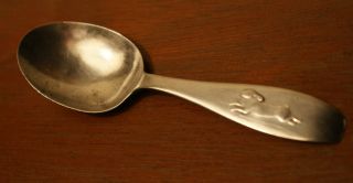 Rabbit Sterling Silver Baby Spoon No Mono 4.  25 Inches 16 Grams photo