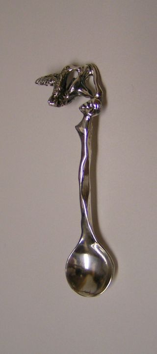 Salt Spoon (hummingbird) Sterling Silver photo