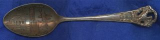 Sterling Silver Souvenir Spoon Grand Central Station Woolworth Building Liberty photo