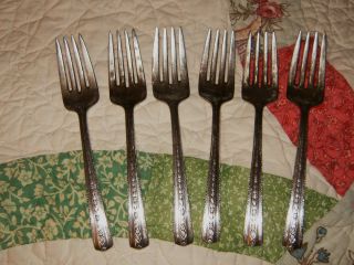 Set Of 6 Vintage Salad Forks Wallace Brothers Plate Aa 1938 Roseanne photo