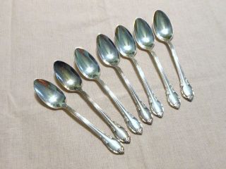 1847 Roger Bros Silver Remembrance Demitasse Spoons (7) No Mono photo