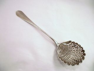 Large Antique French Silver Sifter Spoon photo