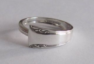 Sterling Silver Spoon Ring - International / Serenity - Size 7 1/2 To 9 - 1940 photo