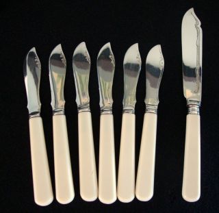 Six Small Fish Knives - Boxed Vintage - Hors D ' Euve Silver Plated photo