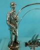 Rare Pr Sterling Silver Menu Holders Fisherman Fly Fishing Henry Williamson 1923 Other photo 2