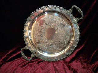 Heavy Silverplate On Copper Tray photo