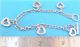 Sterling Silver Charm Bracelet W/ 5 Heart Charms - 11.  2 Grams,  1/3 Oz Other photo 4