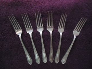 Wm Rogers Chalfonte Silverplate Dinner Forks 6 photo