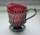 Victorian,  Antique,  Forbes Co.  Silverplate Sugar And Creamer With Ruby Crystal Bowls photo 1
