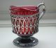 Victorian,  Antique,  Forbes Co.  Silverplate Sugar And Creamer With Ruby Crystal Bowls photo 2