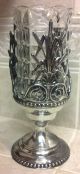 Antique James W.  Tufts Silver Plated Duck Reed Vase Holder W Quilted Crystal Nr Vases & Urns photo 5