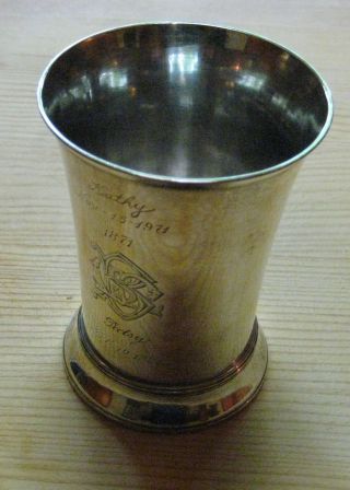 Victorian Sterling Silver Trophy Cup 1873 Monogramed photo
