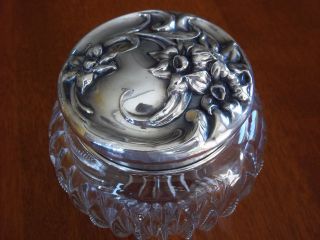 Art Nouveau Powder Box With Sterling Top Price Reduced photo