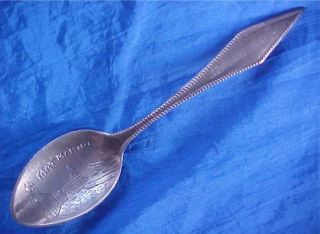 Sterling Silver Souvenir Spoon Pointed Handle St.  Augustine Fort Marion photo