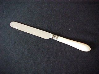 Antique Mother Of Pearl Handle Sterling Ferrule Dinner Luncheon Knife Nr photo
