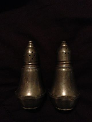 Vintage Sterling Silver Weighted Salt & Pepper Shakers Marked Duchin Creation photo