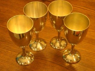 International Silver Co.  Vintage Silver - Plate Wine Goblets.  (4) photo