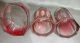 A Gorgeous Victorian Cranberry Glass & Silver Plate Condiment Set & Tray Salt & Pepper Cellars/ Shakers photo 2