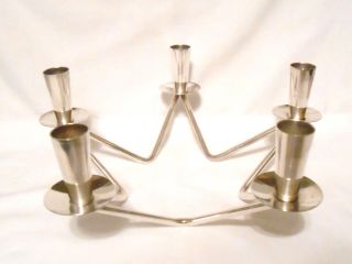 Vintage Mid Century Modern 1960 ' S Silverplate Candle Holder Signed Berg Denmark photo