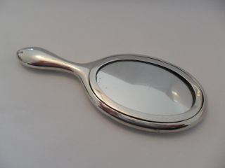 Antique Solid Sterling Silver Miniature Hand Mirror By Crisford & Norris Hm 1916 photo