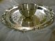 Silverplate Round Serving Tray W/attached Bowl - Wm.  Rogers & Son Platters & Trays photo 1