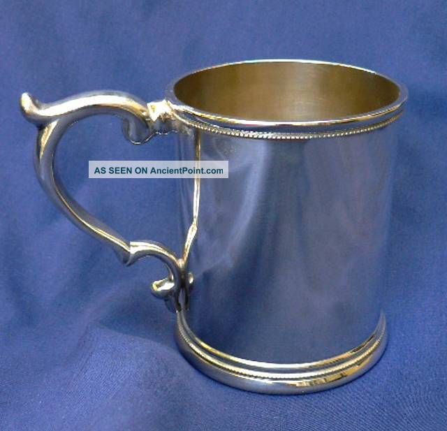 Antique Wood & Hughes New York American Coin Silver Cup Mug Beaker Ca 1850 Coin Silver (.900) photo