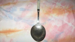 Elegant Mother Of Pearl Handle Silver Large Serving Spoon photo