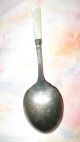 Elegant Mother Of Pearl Handle Silver Large Serving Spoon Unknown photo 1